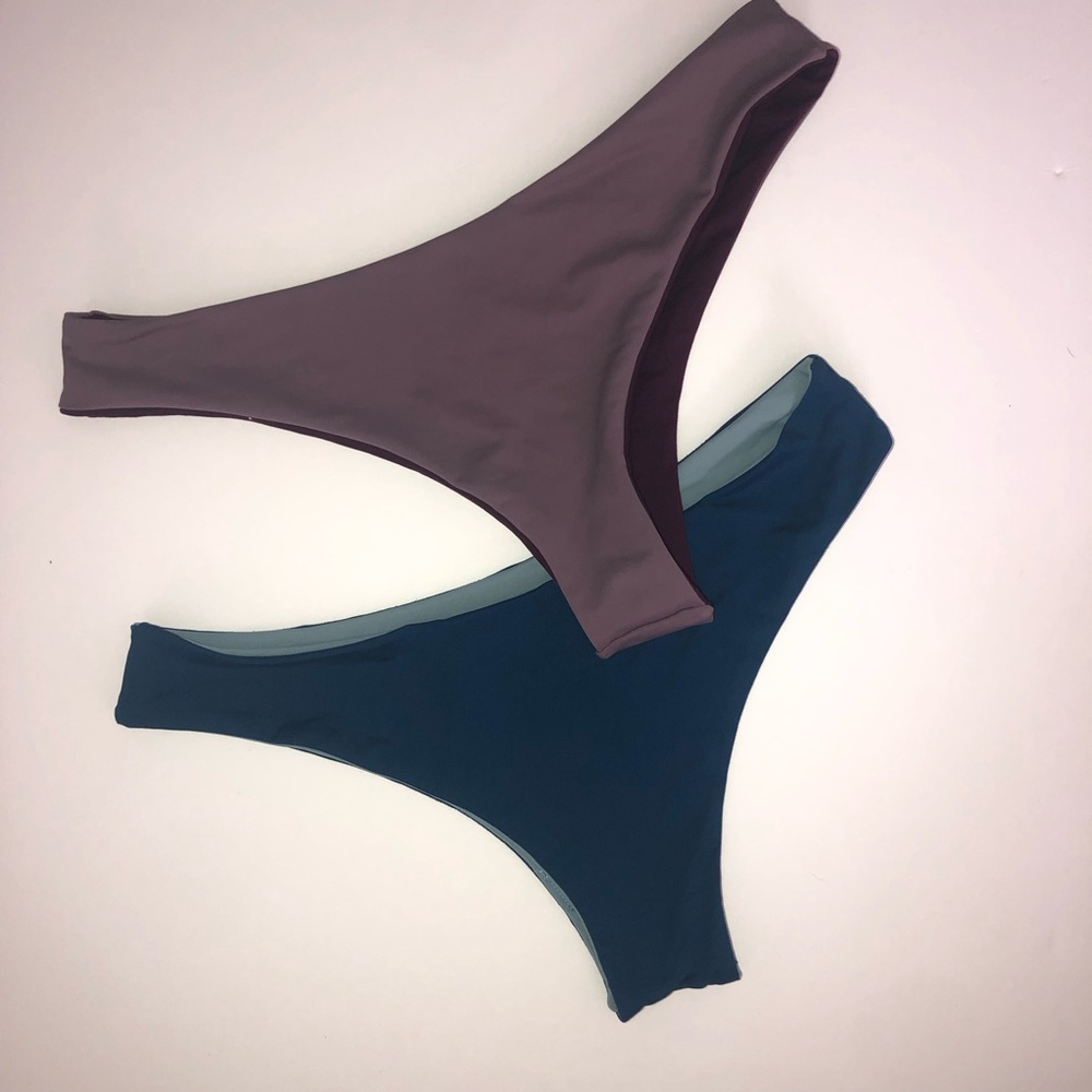 Two Reversible Thong Bikini Bottoms